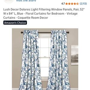 Lush Decor Blue Floral Curtains